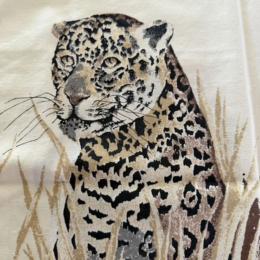 Vtg Stevens Wild Tiger Leopard Animal Standard Pillow Case 20x30